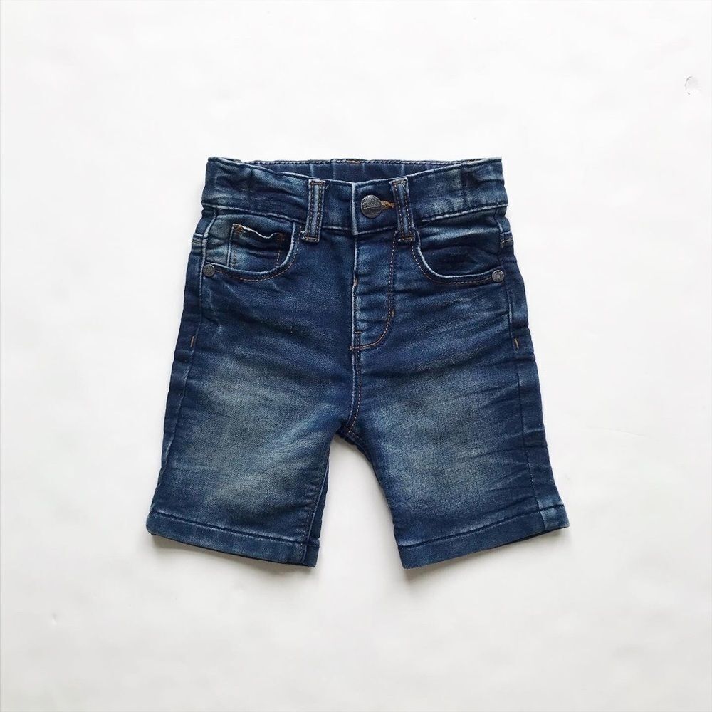 F&F stretchy denim Bermuda shorts  EUC 18 months